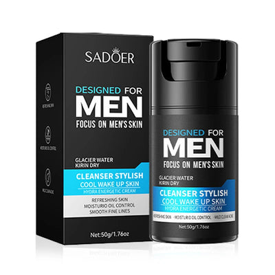 SADOER Men's Skin Care Sets Moisturizing Face Cream Facial Mask Lip Balm Sunscreen Cleanser Eye Cream Men Skin Care Kit