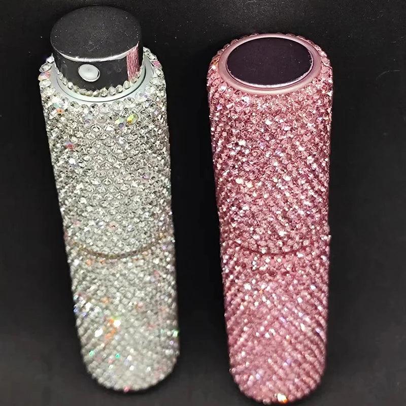 Luxury 10ml perfume spray bottle bling rhinestones refillable atomizer empty travel cosmetic essential container