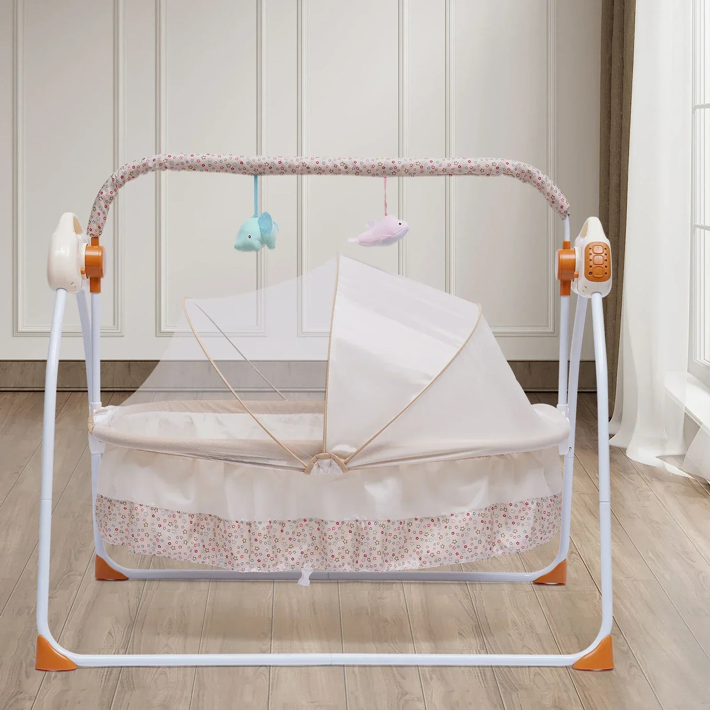 Electric Baby Cradle, Baby Bed, Folding and Soothing, Automatic Swinging, Newborn Bed