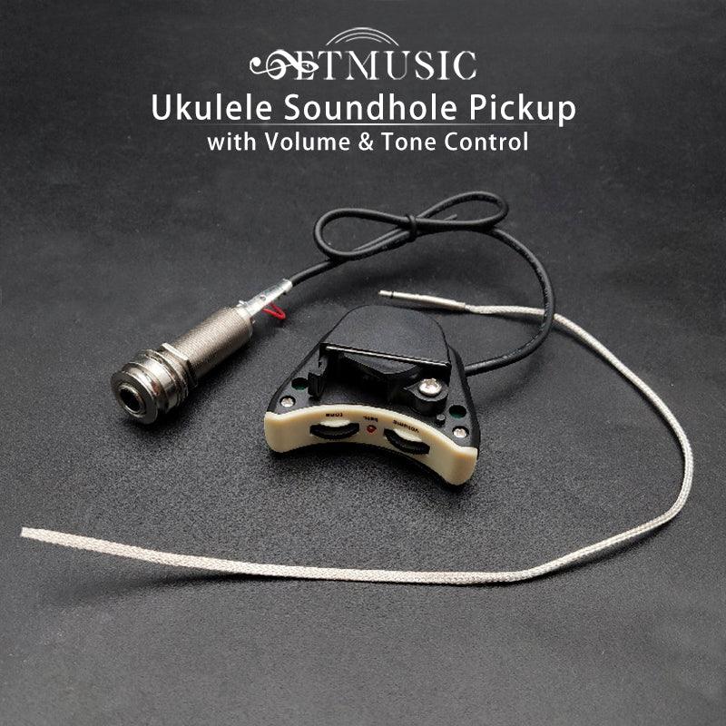 Ukulele Soundhole Pickup with Volume & Tone Control with High Sensitive Slim Silver Piezo UKulele Parts