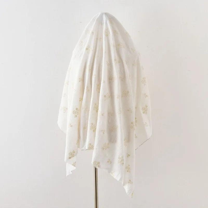140x50cm embroidered slub cotton linen fabric clothing sewing diy women’s dress forest flower cloth