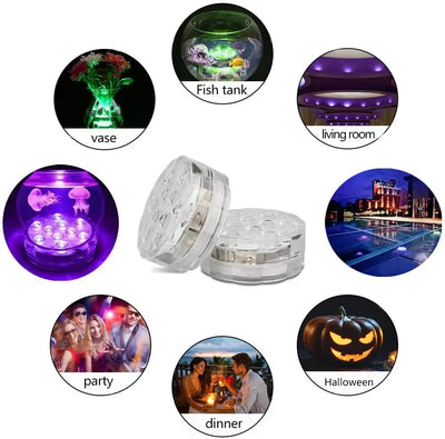 Submersible Led Lights With Remote Battery Operated Underwater Pond Bathtub Hot Tub Spa Swimming Pool Fountain Vases Fish Tank