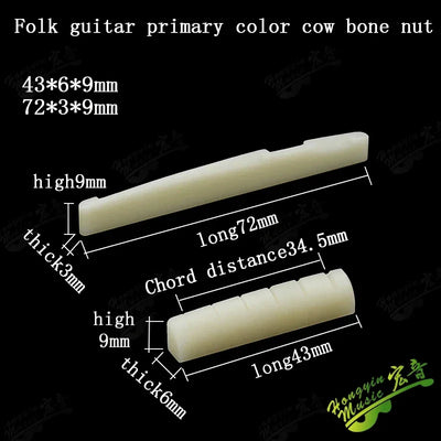 Acoustic guitar  and 4 5 6 7 12String Bass guitar nut slotted, upper and lower nuts slotted in various sizes Made of Bovine bone