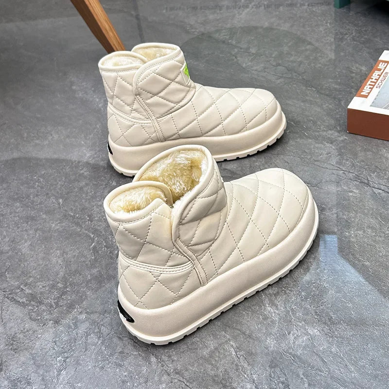 Kalsooni 2024 Winter Velvet Thick Warm Shoes Waterproof Platform Snow Boots for Women