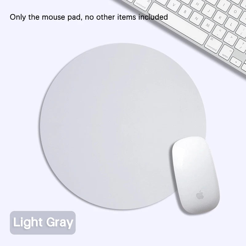 Round Mouse Pad Single-sided Solid Color Universal Non-slip Pad Mouse Pad Suitable for Laptop Office Leather Gaming Mouse Pad