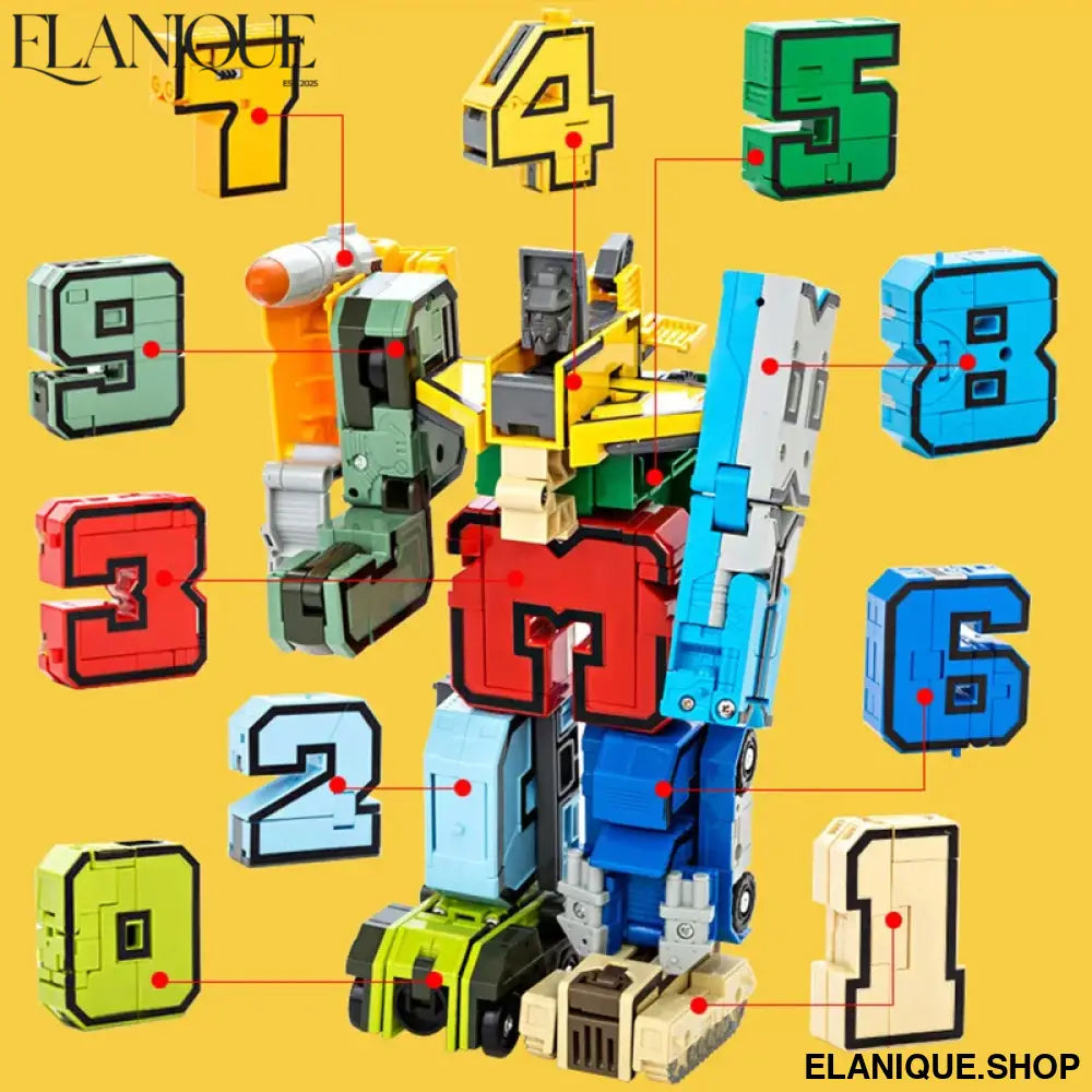 DIY Creative Building Blocks Educational Toys Assembling Action Figure Transformation Number Robot Deformation Robot Toy for Kid