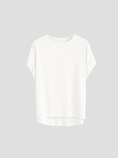 Women Linen Tops Crew Neck