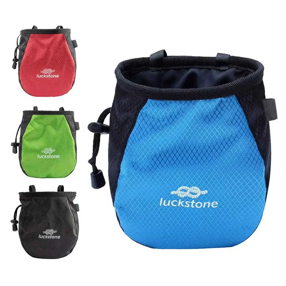 Bouldering Chalk Bag Storage Pockets Rock Climbing Chalk Bag with Chalk Brush Magnesium Powder Bag for Climbing Weightlifting