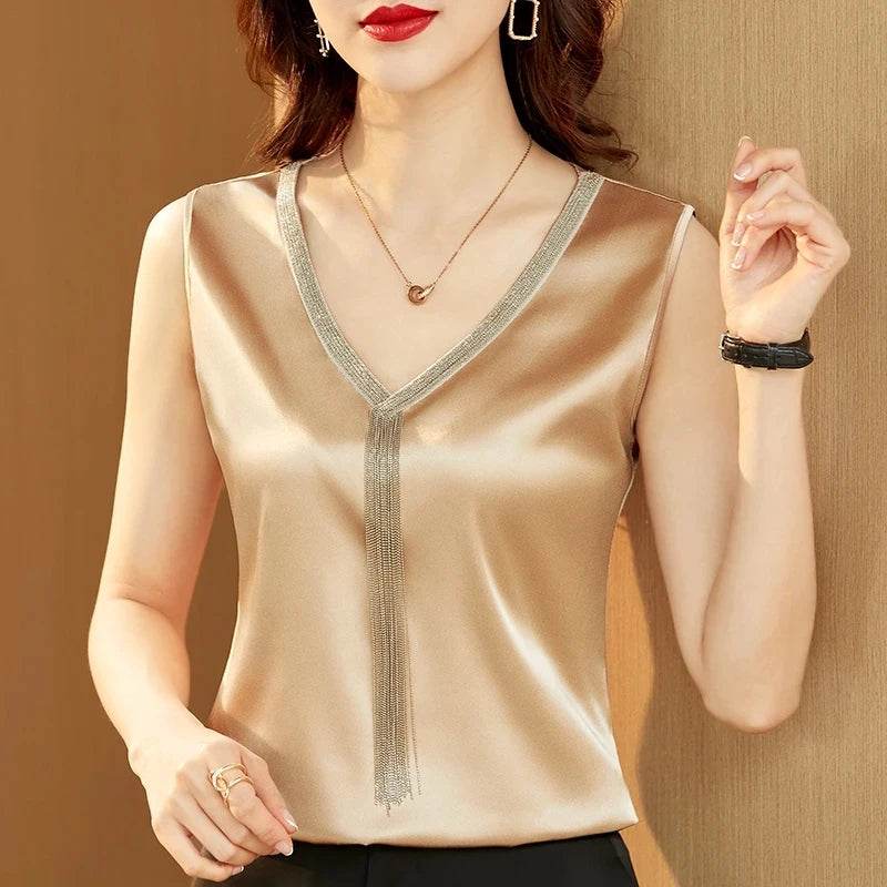 Women's Solid Tank Top Chiffon