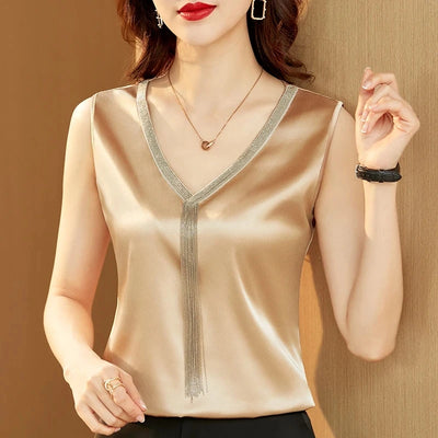 Women's Solid Tank Top Chiffon