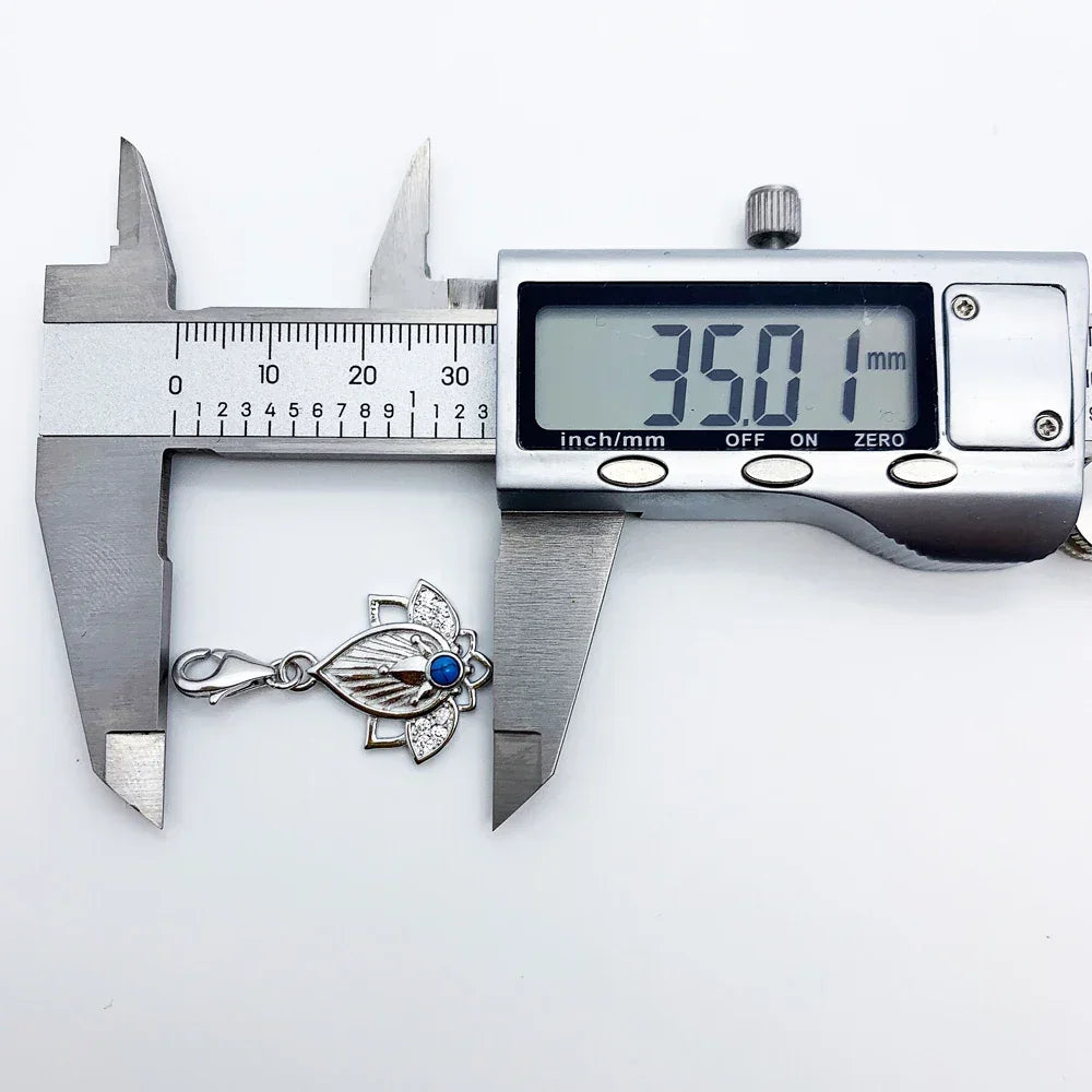 Trendy Buddhism Lotus Pendant Charm For Women Minimalist 925 Sterling Silver Turquoise Gift