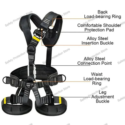 High Altitude Work Safety Harness Full Body 5-Point Safety Belt Outdoor Climbing Mountaineering Construction Rescue Equipment