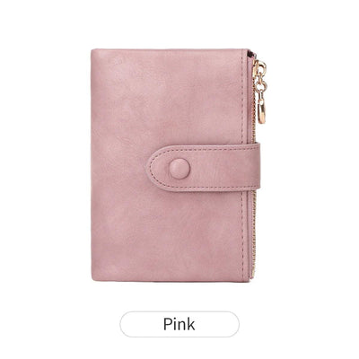 Minimalist Women's Wallet Short Three Layer Large Capacity Double Zipper Card Holder ID Card Credit Bank Card Holder Money Bag