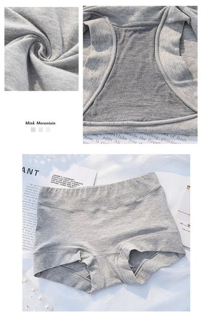 New Women Panties Cotton Seamless Sports Boxers Underwear Female Solid Color Briefs Cozy Lingerie Intimate Underpants M-XXL