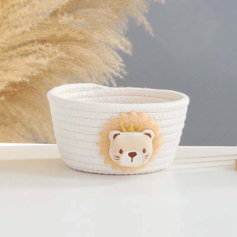 Hand Woven Storage Basket Christmas Present Candy storage Baskets Cartoon Kids Toys Desktop Organizer Sundries Storage Box