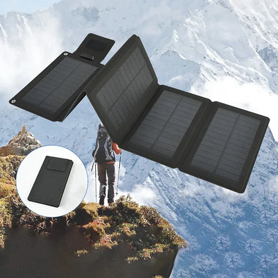 Foldable Solar Panel - Portable Plate Charger USB Full Time Power Solars Panels for Phone PowerBank Mobile Emergency Supply