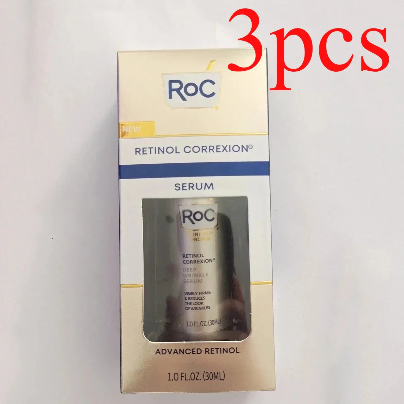 RoC Retinol Correxion Serum Deep Wrinkle Retinol Facial Essence Remove Fine Texture Black Spots Face Serum Anti-Aging 30ml
