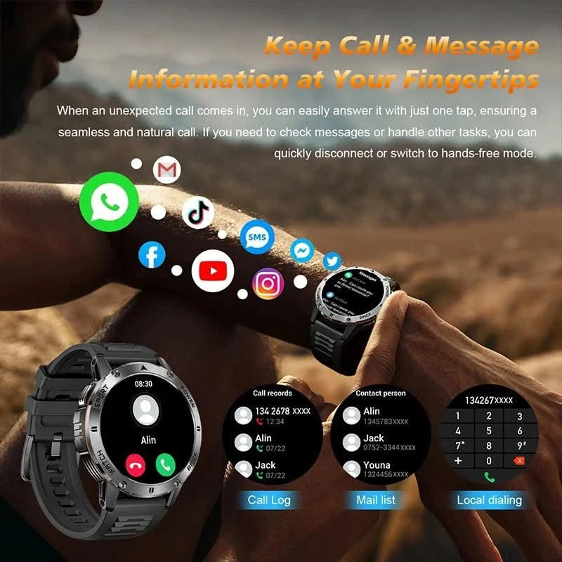 2025 New For Xiaomi IOS Compass Outdoor Smart Watch Men 1.43'' HD AMOLED Screen GPS 400 Mah Battery Bluetooth Call SmartWatches