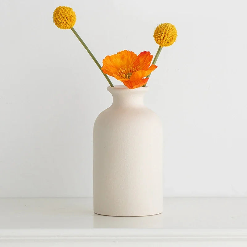 White Mini Ceramics Vase Ceramic Flower Vase Solid Vases for Flower Home Table Decor Vase Flower Bottle Solid Vases For Decor