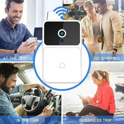 WiFi Video Doorbell Camera, Wireless Night Vision - Ultra HD Smart Home Doorbell with Two-Way Audio for Real-Time Communication
