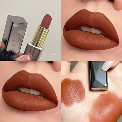 Available in 3 shades Matte Lipstick Matte Velvet Waterproof Non-fading lip gloss that enhances color and brightens lips Suitabl