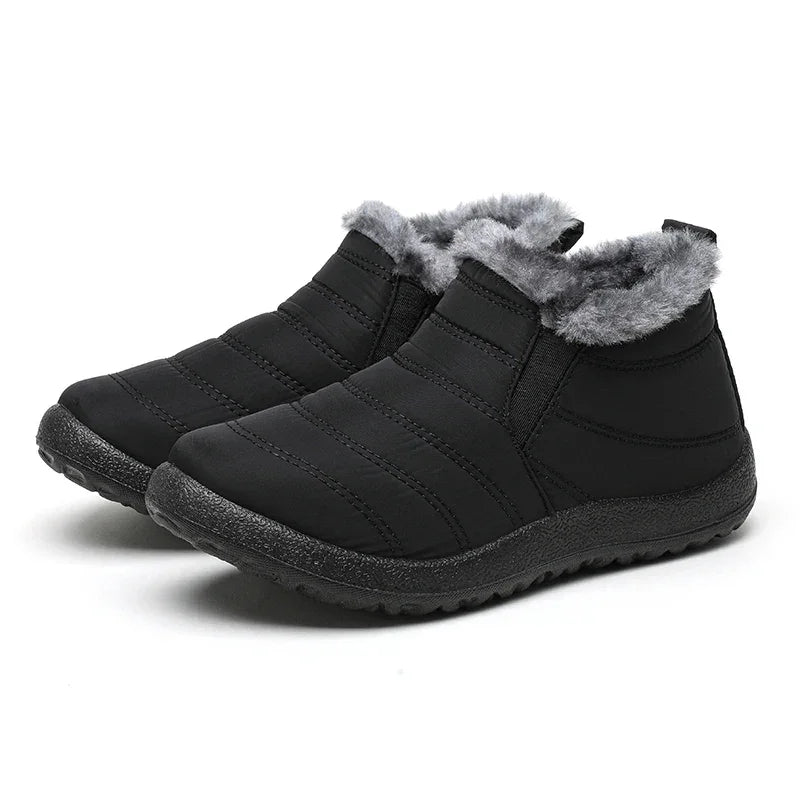Snow Waterproof Boots Men Platform Shoes For Men Slip On Warm Fur Ankle Boots Men's Winter Shoes Plush Footwear Work Shoes