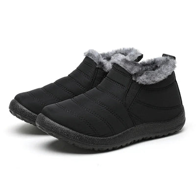 Snow Waterproof Boots Men Platform Shoes For Men Slip On Warm Fur Ankle Boots Men's Winter Shoes Plush Footwear Work Shoes