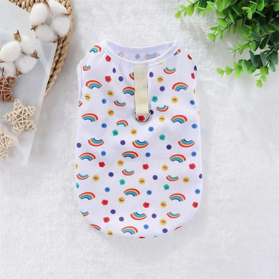 Summer Pet Dog Cooling Vest Cartoon Soft Clothing Summer Casual Shirts Small Medium Large Dogs Puppy French Bulldog Clothes