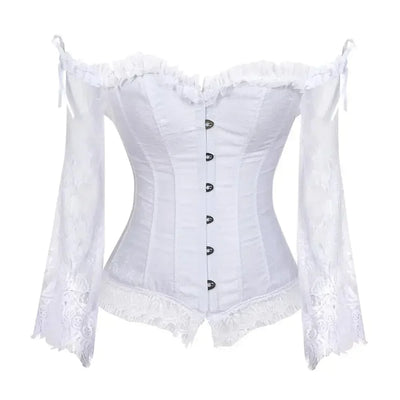 Women's Corset Gothic Style Corsets Lace-up Bustier with Sleeves Breathable Bodyshaper Corsetto Medieval Dance Party Costumes