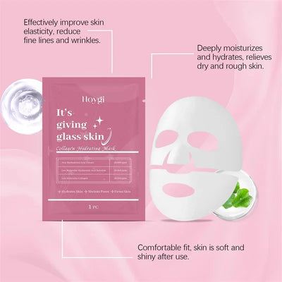 Deep Collagen Mask Facial Shrink Pores Moisturizing Overnight Mask Anti-Wrinkle Hydrating Refreshing Brightening Face Skin Care