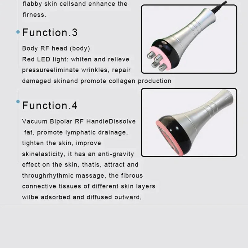 40K Cavitation Machine 4-1 Ultrasonic RF Body Shaping Lose Weight Multipolar Slimming Facial Skin Tightening Lifting Device