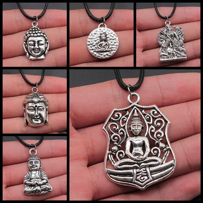 Religious Necklace Buddhist Buddha Statue God Buddha Necklace Charm Buddhist Meditation Hinduism Zazen Necklace