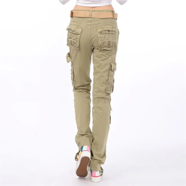 Women Cargo Pants Camouflage Overalls