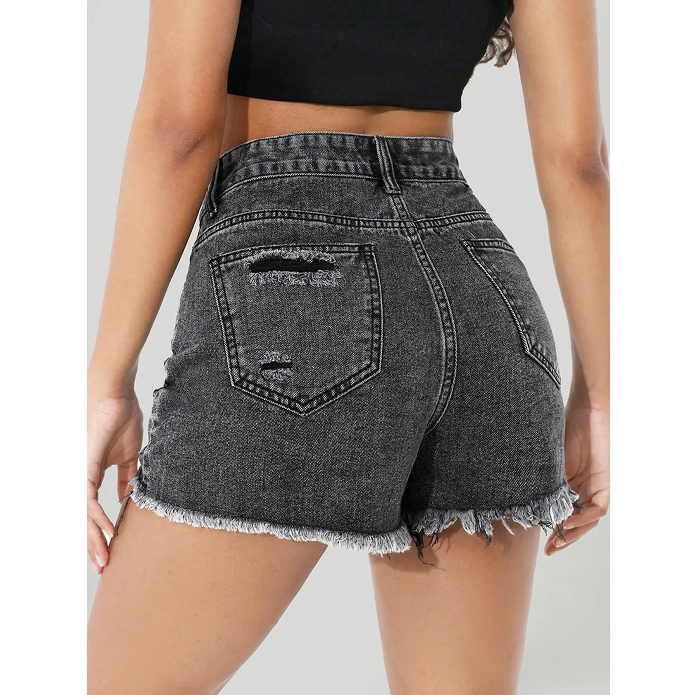 Denim Shorts Holes Shorts For Women Fashion High Waist Wide Leg Short Jeans Female Designer Casual Street Short New Pantalones