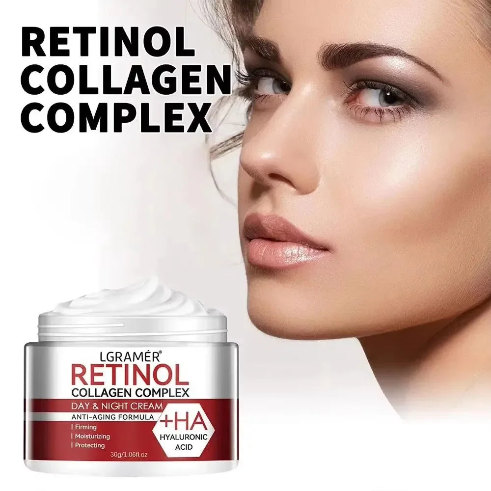Retinol Collagen Youth Cream Deep Moisturizing Skin Repair Wrinkles Smoothing Firming Enhancement Cream for Dry Aging Skin