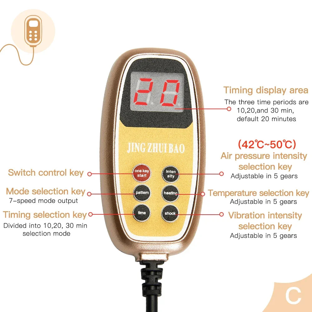 Electric Neck Massager Vibration Masssge Pillow Air Compression Kneading Heat  Massager Neck Stretcher Cervical relieve Pain