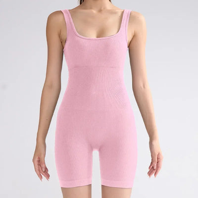 Sports Jumpsuit for Women, Seamless Waist and Hip Lifting Jumpsuit, European and American Slimming and Elastic Fitness Bodysuit