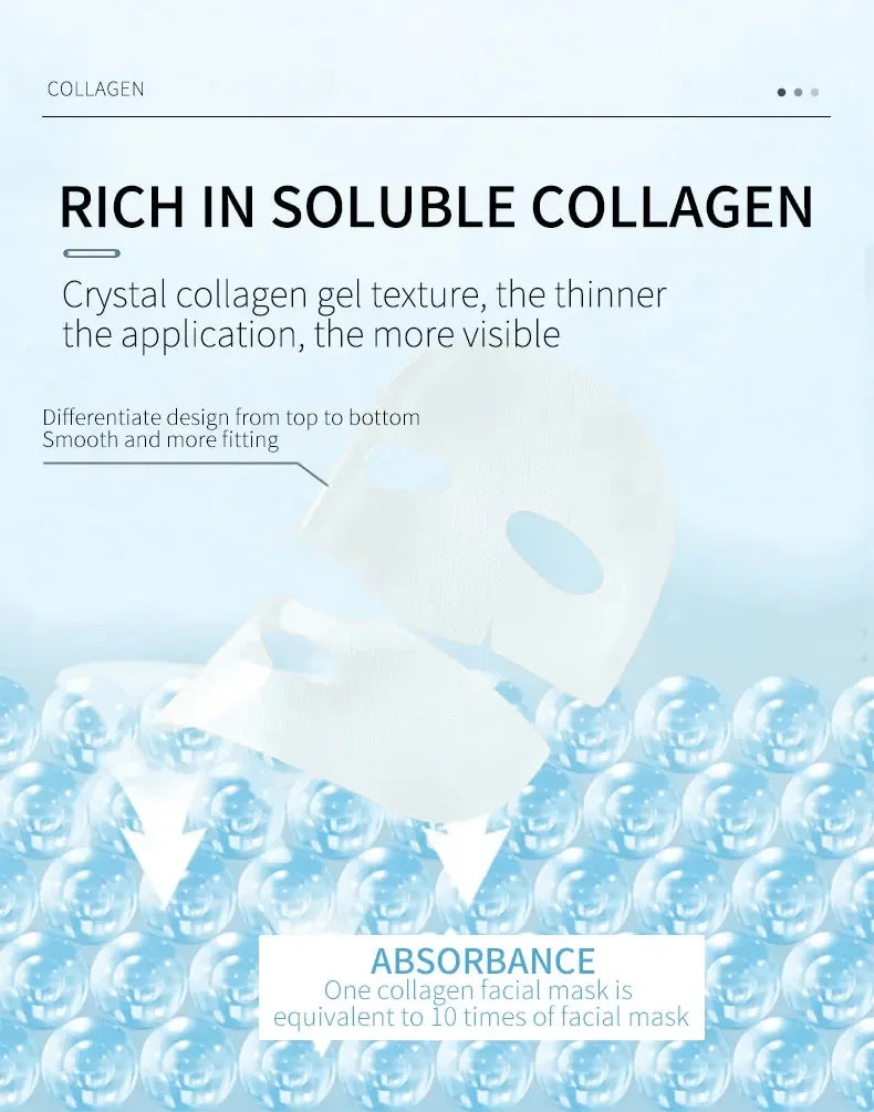 Bio-Collagen Face Mask Deep Moisturizing Overnight Mask Collagen Protein Hydrogel Soft Gel Mask Brightening Firming Skin Care