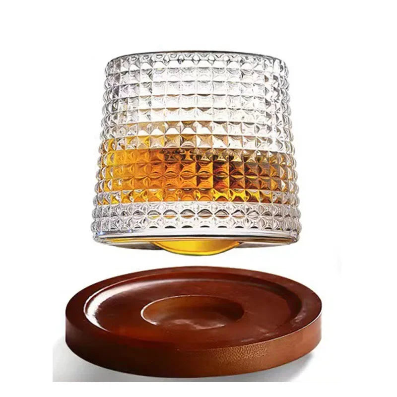 Creative Whiskey Glasses Durable Spinning Glassware Cocktails Wine Brandy Cup Water Juice Tea Mug Party Drinking Glass Tumbler