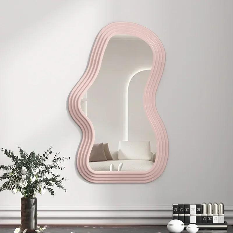 Irregular wall mirror for bedroom bathroom kawaii makeup house decoration living room home decor wholesale 1pc