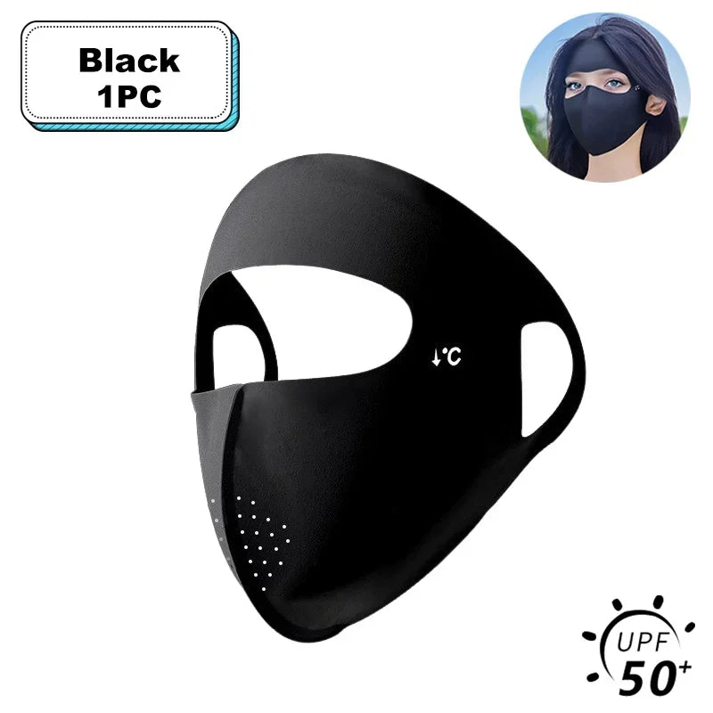 Women Full Face UV Protection Mask 3D Ice Silk Sunscreen Breathable Lightweight Summer Outdoor Sports Comfort Fit mask for men