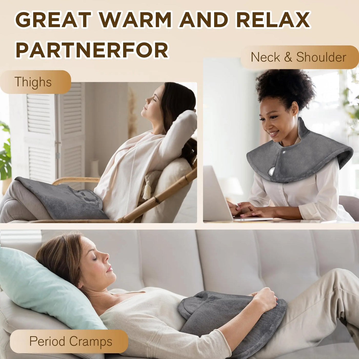 Heating Shoulder Neck Pad Electric Heated Shawl Wrap Neck Massager Hot Compress Cervical Warmer Relieve Fatigue Back Brace Tools