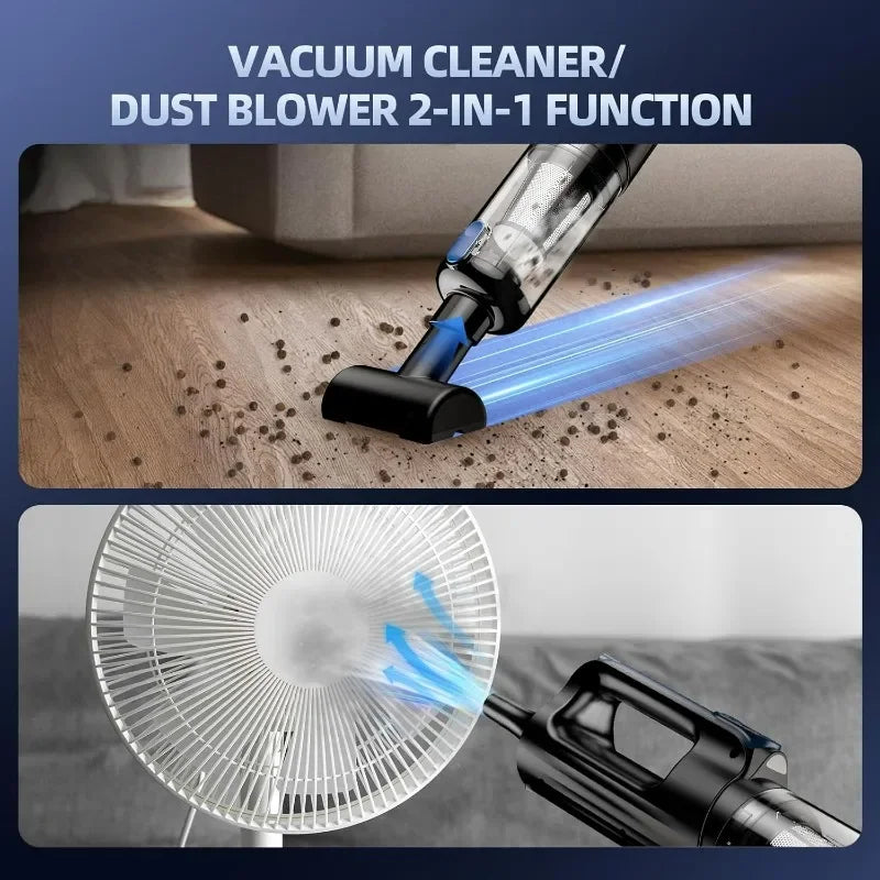 Car Vacuum Portable Cordless18000Pa 2 in 1 Vacuum CleanerAir Duster Handheld Vacuum Cordless Strong Suction Rechargeable