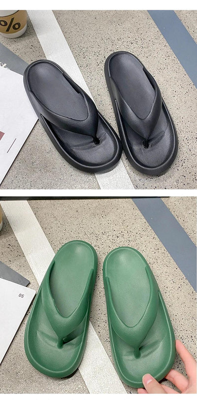 Women's Classy Flip-Flops for Women, Summer Flip-Flops for Beach Couples, New Thick-Soled Outer Wear Sandals for Men, Bathroom Bathing Non-Slip Slippers