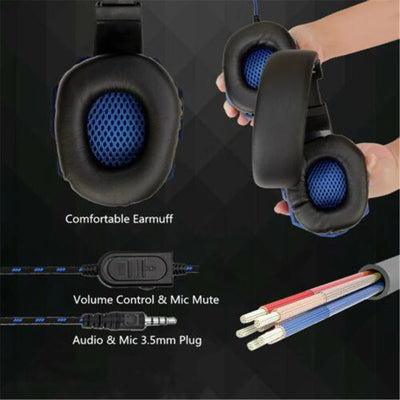 3.5mm Wired Gaming Headphones Game Headset Noise Cancelling Earphones with Microphone Volume Control for Switch Laptops Computer