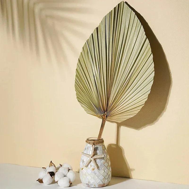 5 pieces natural dried palm leaves room decor tropical fans for a beautiful boho home wedding