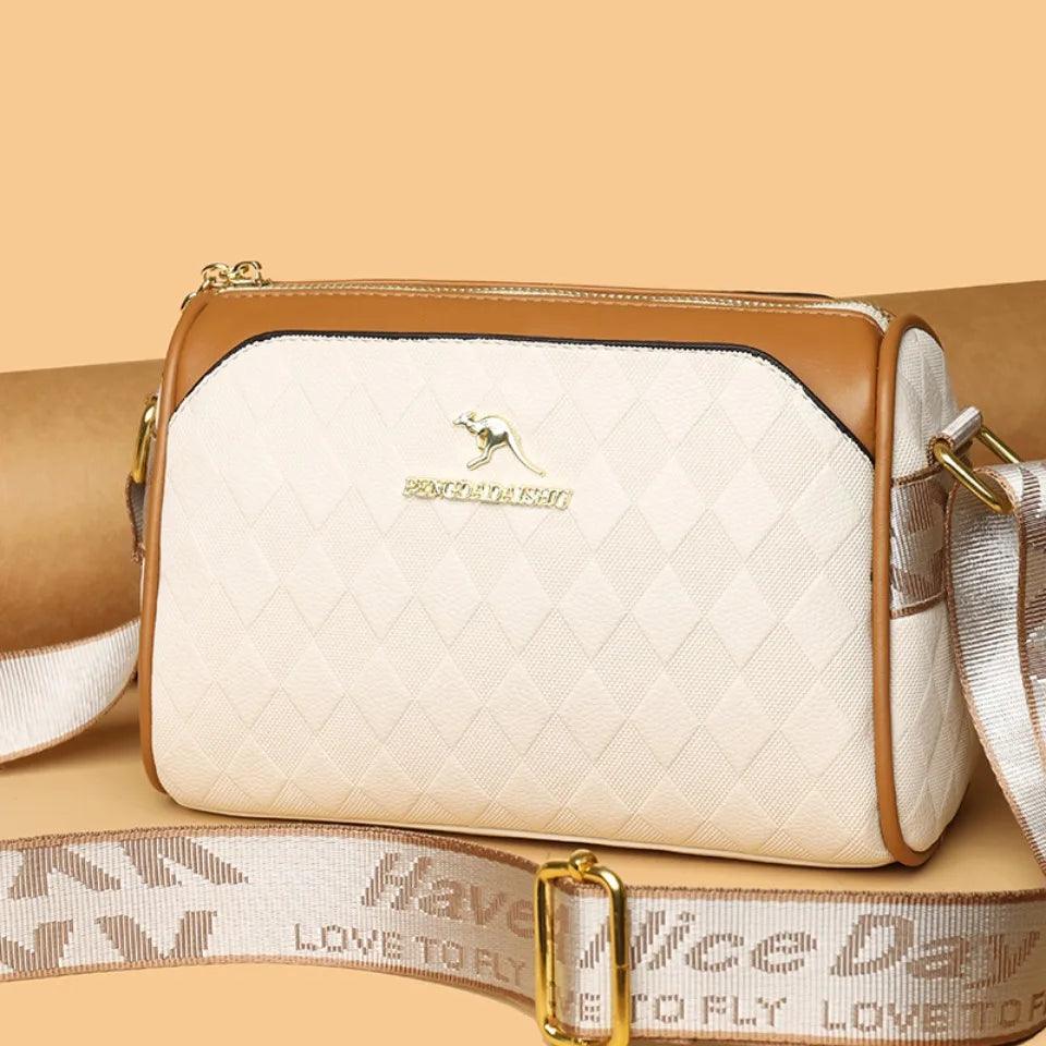 Luxury handbags women bags designer crossbody for mother soft pu leather shoulder purses handbag clutch 3 layers sac
