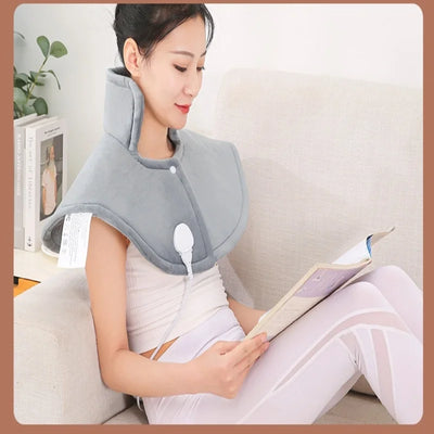 Thermal Blankets Hot Compress Heated Shawl for Shoulder Back Neck Body Grey Electric Heating Pad for Office Home Warmer Mat