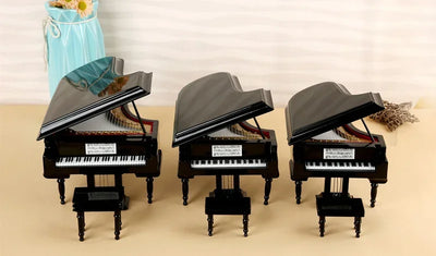 Handmade Wooden Musical Instruments Collection Decorative Ornaments Mini Piano Miniature Model Decoration Gifts
