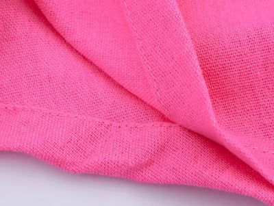 Women's asymmetrical V-neck design linen top